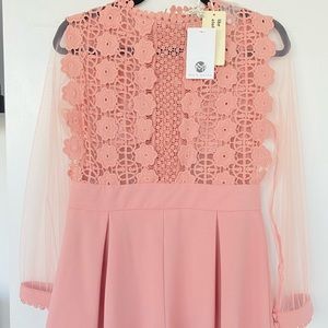Blush Crochet illusion Romper!